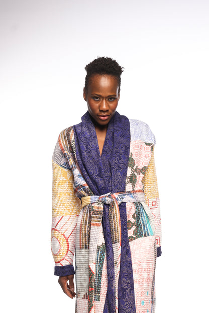 Long coat in digital print