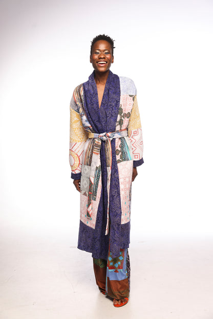 Long coat in digital print