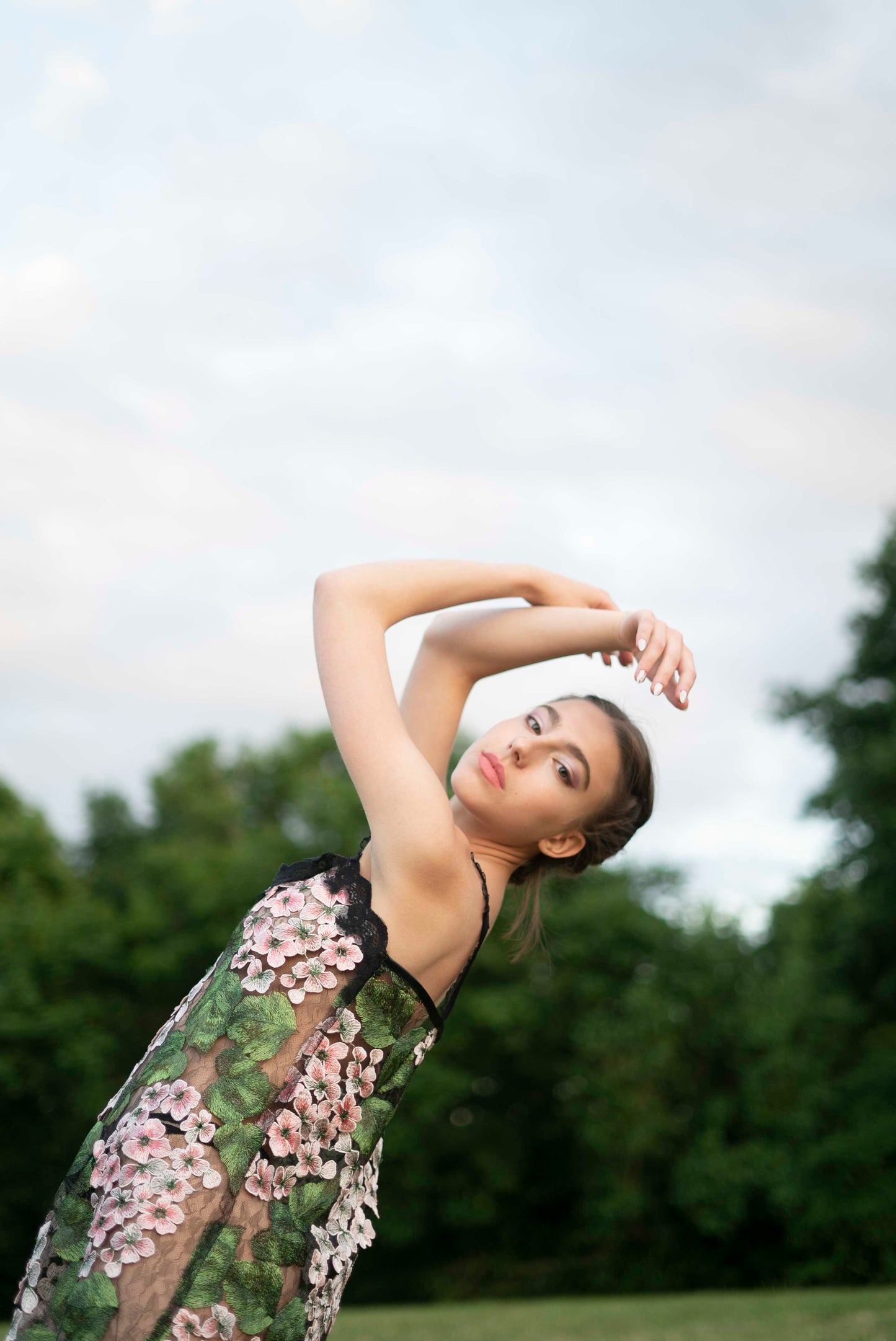 Slip dress made of floral lace