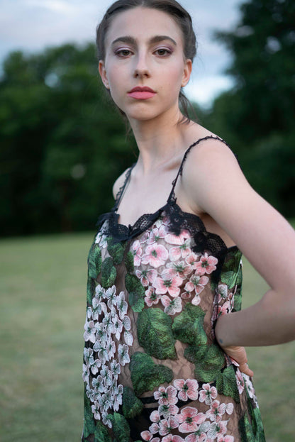 Slip dress made of floral lace