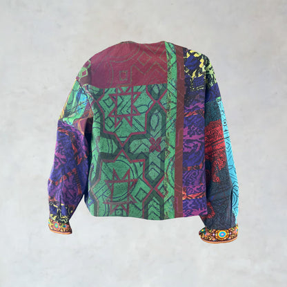 Blouson in Patchwork inspiriertem Digitaldruck
