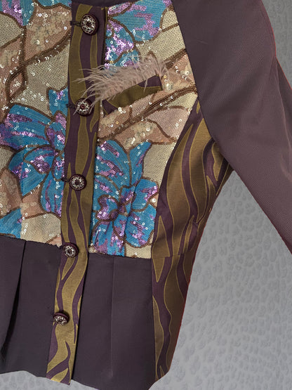 Jacket with button placket
