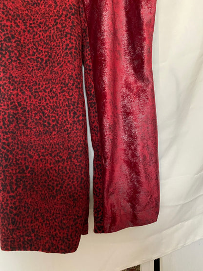 Hose mit Animalprint und Bindebändern