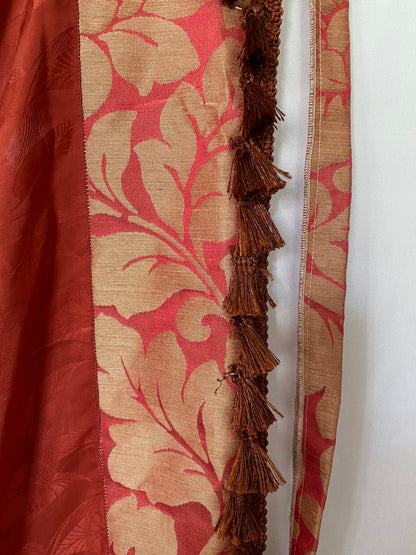 Silk wrap skirt with motifs