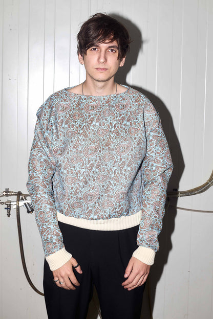 Sweatshirt in paisley brocade