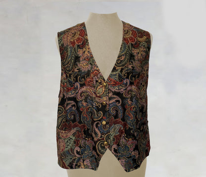 Unisex vest with paisley motifs