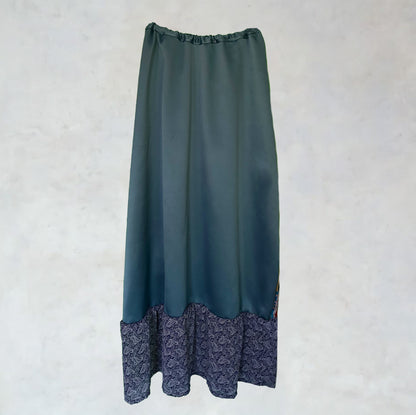 Silk maxi skirt with floriental motifs